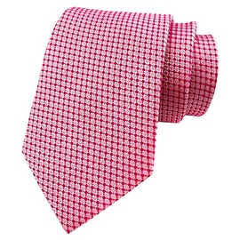 Ctskyte Men's Coral Pink Dot Jacquard Silk Tie Summer Wedding Best Necktie for Groomsmen