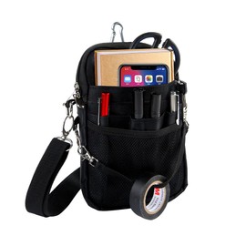 Multi-functional Apron Bag, Nurse Pouch, Waist Bag, Small, Double Zipper, For Work, 11 Pockets, Gusset, 3-Way Shoulder, Waist, Stationery, Small Items, Large Capacity, For Work, Office, Nursing,