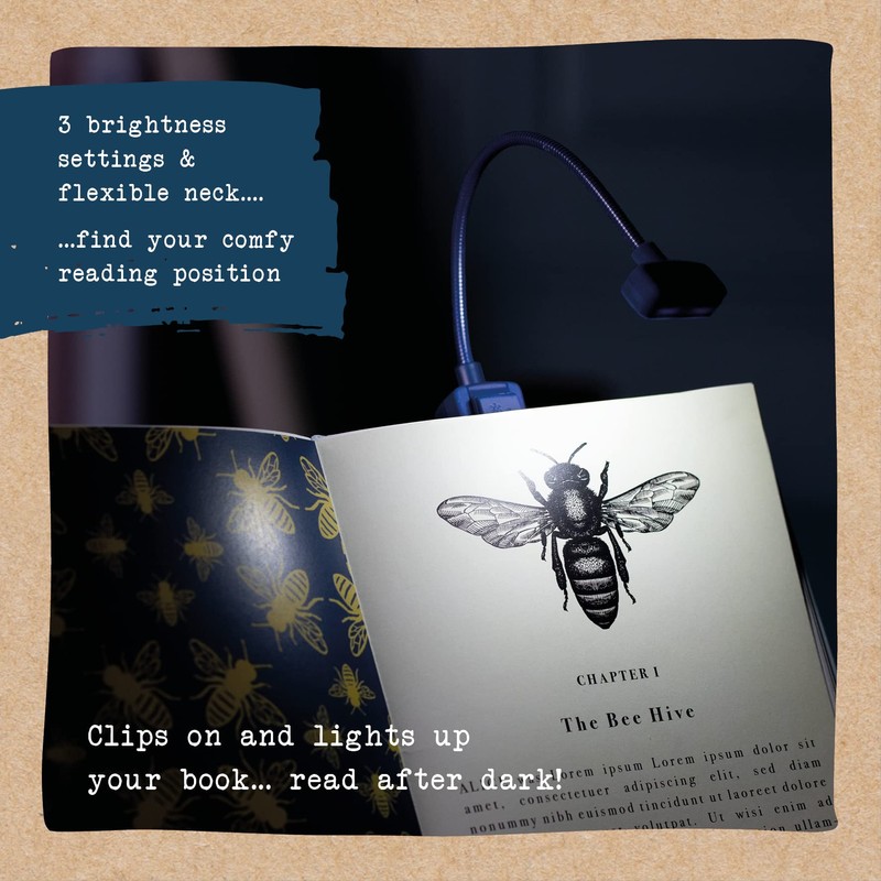 IF Book Lover's Reading Light - Bee, Blue