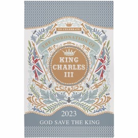 Ulster Weavers King Charles III Coronation 100% Cotton Tea Towel - Multicoloured - Limited Edition, Approx. 48 x 74 cms - Traditional Floral Embroidered