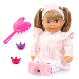 Bayer Design 93834AK Doll with Hair, Function, Sleeping Eyes, Toy Doll Laughs, Kissing Sound, 38 cm