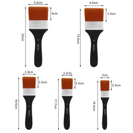 metagio Pack of 5 Watercolour Acrylic Flat Brushes, Acrylic Brush Set, Paint Brush Set, Oil Paint Brush, Nylon Brush, Oil Painting Brush for Painting, Oil Painting, Watercolour, Acrylic, Gouache