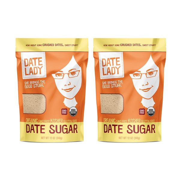 Organic Date Sugar, 1.5 lb | 100% Whole Food | Vegan, Paleo, Gluten-free & Kosher | 100% Ground Dates | Sugar Substitute and Alternative Sweetener for Baking | Contains Fiber from the Date (2 Bags)