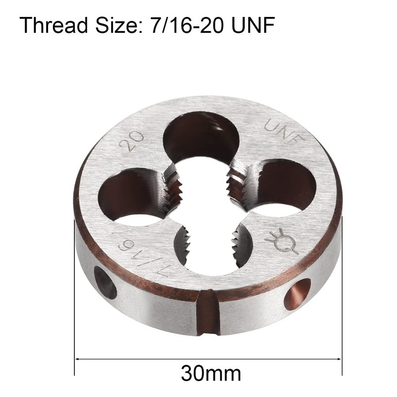 sourcing map 7/16-20 UNF Round Die, Machine Thread Right Hand
