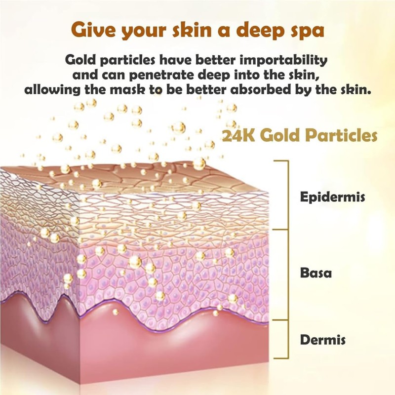 24K Gold Bio Collagen Face Mask - Eye Mask -