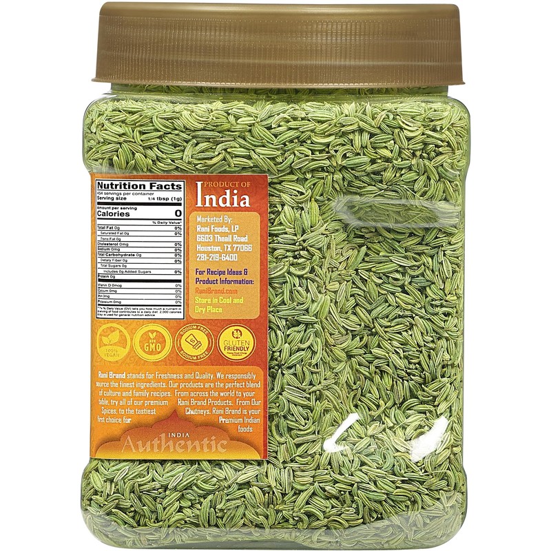 Rani Fennel Seeds (Saunf Sabut) Whole Spice 16oz (1lb) 454g