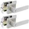 KAMOTA Privacy Door Levers, 2 Pack Satin Nickel Door Handles