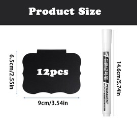 12Pcs Basket Labels Clip Labels, Labels for Storage Bins with White Marker Pen, Label Holder for Home Sorting Organization Box Tables Shelves Clip Label