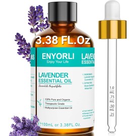 Lanvander Essential Oils Aceite Esencial De Grado Terapéutico De Lavanda 100% Puro Natural Orgánico 3.38