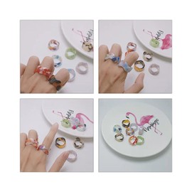 YZYDF Opening Ring Leopard Print Ring Woman Finger Ring Acrylic Material Finger Jewelry Suitable for Any Occasion, 18MM;1CM