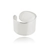 Plata de ley sólida banda ancha oreja Wrap Cuff Earring,