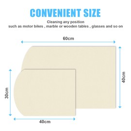 URAQT Fensterleder Auto Reinigungstuch,2 Stück Autopolierleder Fensterleder Chamois 60x40cm + 40x30cm Stark Saugfähig Streifenfrei Autoleder Tücher Hochwertiges Autoleder für Spiegel Fenster und mehr