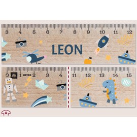 Wooden Dinosaur Ruler 15 cm Dino Rulers Dinos Gift School Gifts School Child Gift School Introduction Gifts School Entry I - 15 cm - Wood - Small Primary School School Supplies