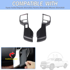 Car Center Console Steering Button Panel Trim Cover Compatible with Toyota Tundra/Sequoia 2014-2021 Tacoma 2016-2023 4Runner 2014-2019 Central Control Steering Panel Decorative Frame ABS Accessories
