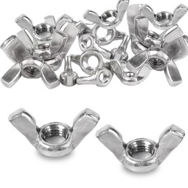 GothicBride Pack of 25 Wing Nuts M6, Stainless Steel 304 Hand Screw Wing Nuts Butterfly Nut DIN 315 Rustproof Wing Groove, Standard Butterfly Nuts for Wing Screws