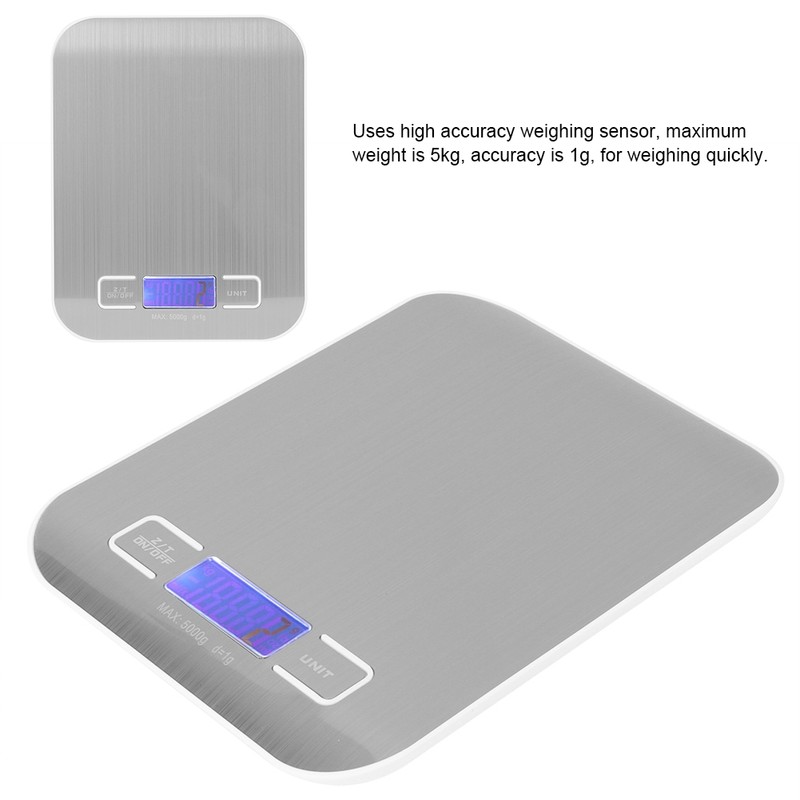 5Kg /1g Stainless Steel Electronic Scale Portable Household Kitchen Food