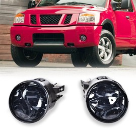 ALLGOOD Fog Lights w/Bulbs,Compatible with Nissan Titan 2004-2015/Fit Nissan Armada 2005-2007, Front Bumper Fog Light Lamps Smoky Lens 1Pair