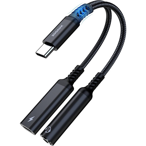 ZOOAUX ZOOAUX USB C to 3.5mm Headphone and Charger Adapter,2