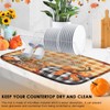 Sanwarm Fall Orange Pumpkin Gnome Absorbent Dish Drying Mat,Autumn Buffalo