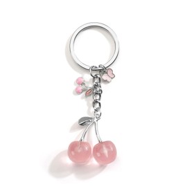 Tranbath Cherry Pendant Keychain Fashion Accessory, Cute Bag Charm Hanging Decoration for Women, Friendship Keyring, Inspirational Gift, Travel Accessory, Teacher Retirement Present