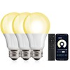 OUTON 3 Pack A19 9W LED Dimmable Light Bulb with