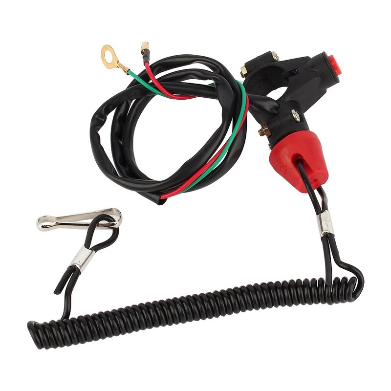 KIMISS Motorcycle Motor Cable Lanyard Kill Stop Switch 12 V