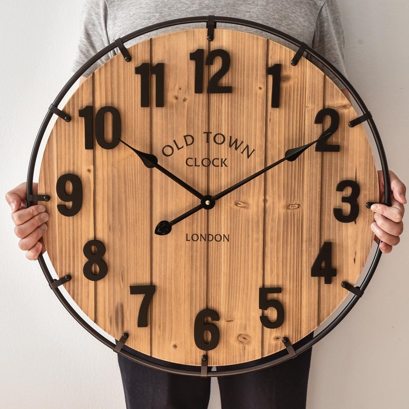 EMAX HOME Large Old Town Farmhouse Wall Clock 24 Inch
