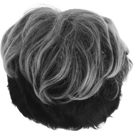 Peluca corta ombré gris plateado para hombre - Peluca sintética resistente al calor con capas desordenadas - de tupé para uso diario o cosplay.
