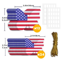 4th of July 3D Butterfly Wall Decor - 36 Pcs, 2 Sizes, Independence Day ，Patriotic USA Flag Pennant Bunting Paper Butterfly Decorations ，for Party Celebrations, Removable Stickers