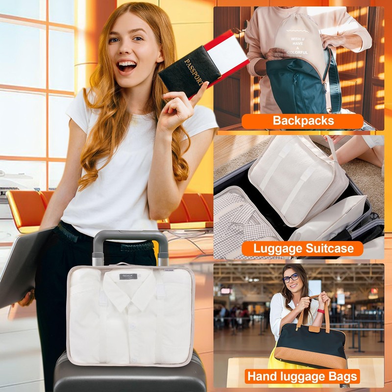 ProudDemon 8 Pcs Packing Cubes for Travel, Compression Luggage Organizer