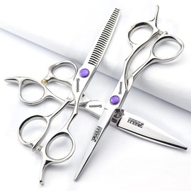 5.5/6/6.5 Inch Sharonds Hair Salon Professional Barber Scissors Hair Stylists Professional Hair Styling Tools Hair Scissors Set (6 Inch 3 Pieces B)