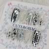 Multi Silver Handmade Nail Tips - Lipstick / 멀티 실버