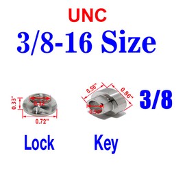 VOSANTU 3/8-16 304 Stainless Steel Anti-Theft Locking Nuts 16TPI Security Hardware Kit for Mountain Bike Awning Car Accessories for Styling Light Bar Safety,(4 Lock+ 1 Key)