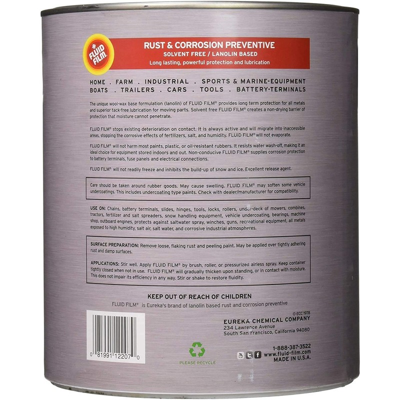 Fluid Film 1 Gallon Can Rust Inhibitor Rust Prevention Anti