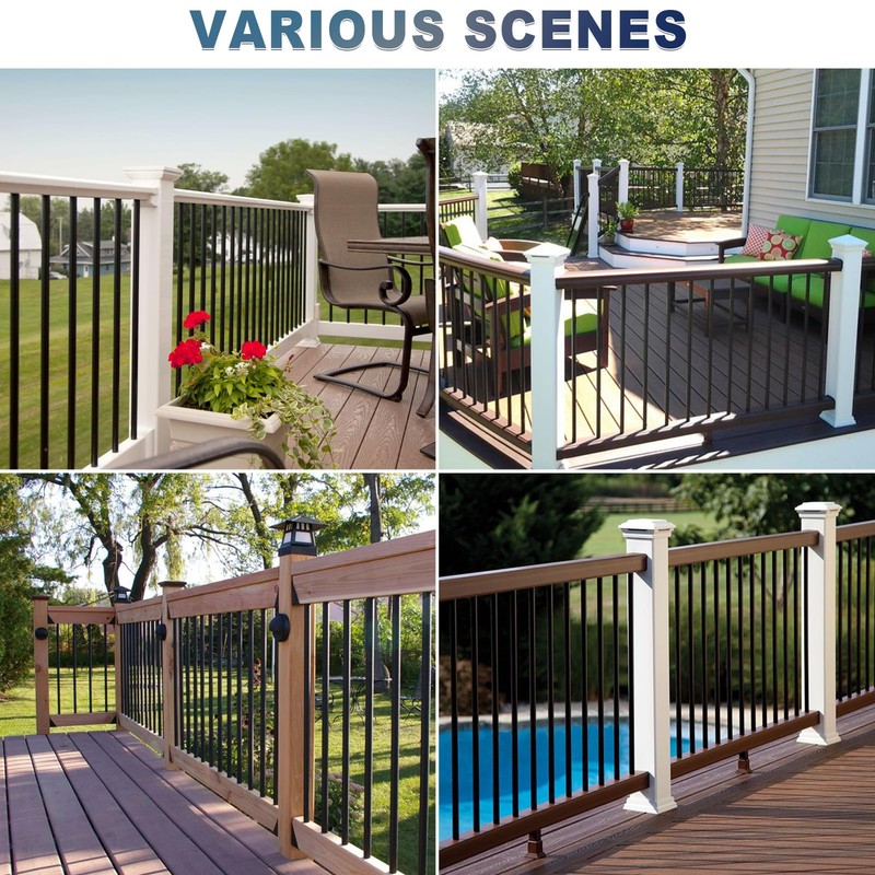 50Pack 36" Aluminum Deck Balusters Round Black Deck Railing Stair