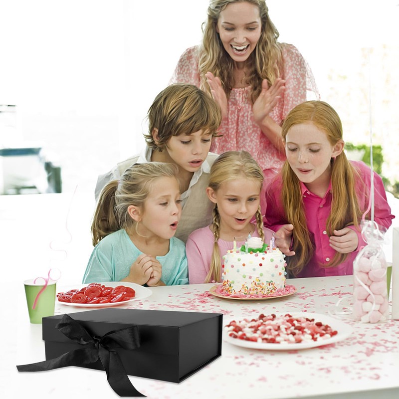 Black Gift Box with Lids, Magnetic Gift Box Luxury Present