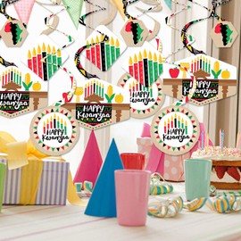 Big Dot of Happiness Happy Kwanzaa - African Heritage Holiday Party Decor - Party Decoration Swirls - Set of 40