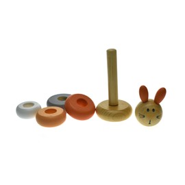 Kaper Kidz Wooden Animal Stacking Blocks - Rabbit - Fine Motor Skills Development