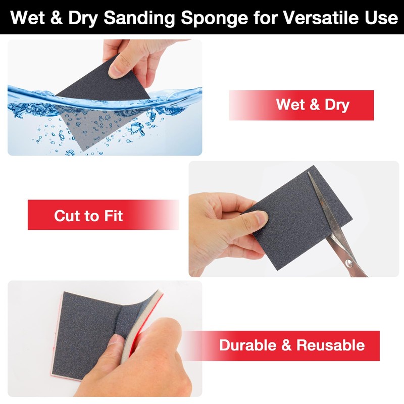 Annyswit 27 Pcs Sanding Sponge Set 180-3000 Grit Sanding Pads