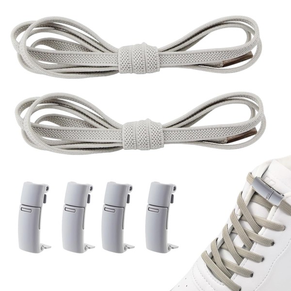 Augesak 2 Pairs of 6 mm Elastic Shoelaces Without Tying
