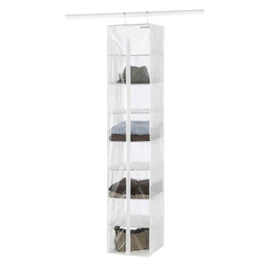Whitmor Crystal Clear Hanging Sweater Bag - White