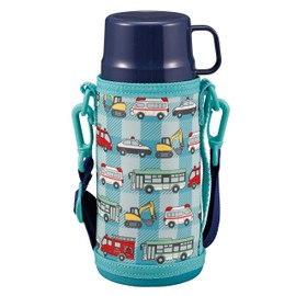 Captain Stag UE-3534 Water Bottle, Direct Drinking, Cup, Double Stainless Steel Bottle, Vacuum Insulated, Hot and Cold Insulated, 2-Way, Kids Bottle, 23.1 fl oz (600 ml), Cover with Shoulder Strap