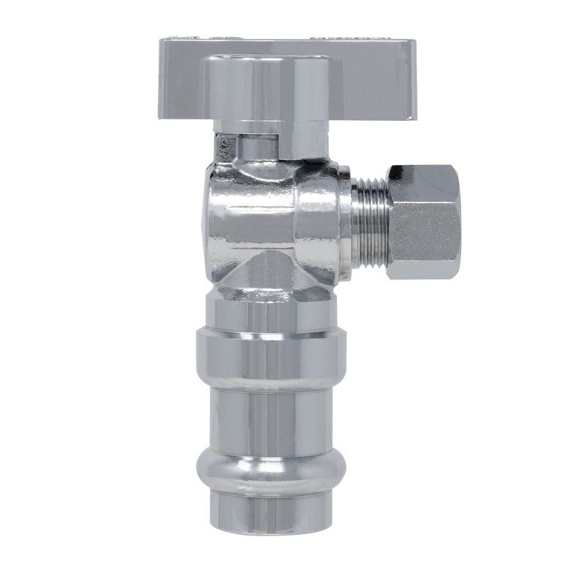 1/4 Turn Angle Stop Valve, 1/2" Press x 3/8" OD