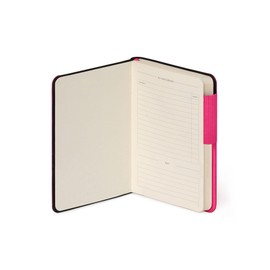 Legami - My Notebook, 6 mm Lined Notebook, Raspberry, Small, FSC Certified Paper, 192 Pages, Soft Cover, Elastic Closure, 9.5 x 13.5 cm