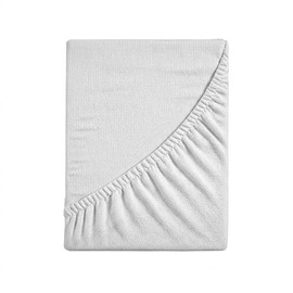Single Fitted Sheet with Corners Plain Elastic on 4 Sides 100% Cotton Jersey 80/90 x 190/200 cm White