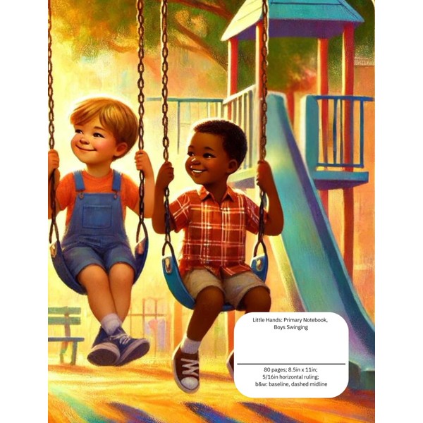 Little Hands: Primary Notebook, Boys Swinging: 80 pages; 8.5in x