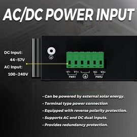 Procet Gigabit PoE+ Injector Din Rail, 30W Industrial PoE Adapter with Wide Temp -40°F to 149°F, 6KV Surge Protection, AC/DC Input, IEEE802.3af/802.3at, PT-PSE105G-AC