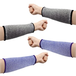 BLMHTWO 2 Pairs Cut Resistant Sleeves, Level 5 Arm Protection Sleeves Protective Arm Sleeves for Work Men Women Forearm Sleeve Gardening Sleeves Arm Protection for Garden Kitchen Cooking