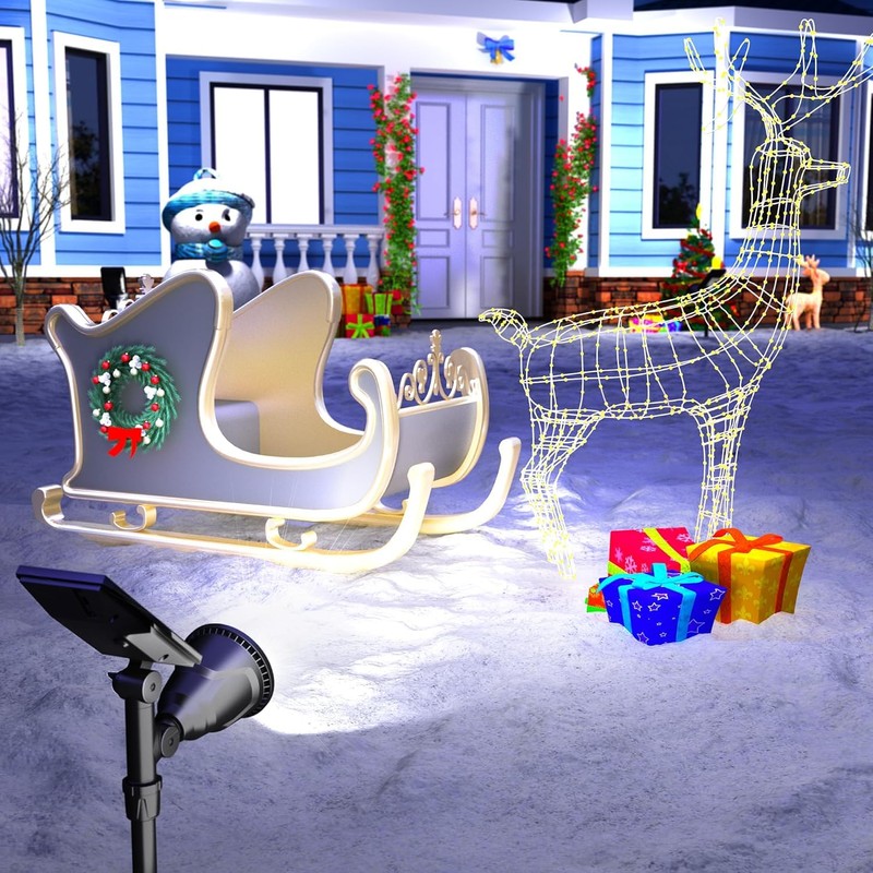 ROSHWEY Solar Spot Lights Outdoor - 600LM Spotlights Waterproof Outside