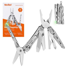 NexTool F12 Mini Multitool 13-in-1 Key Holder Multitool with Serrated Scissors and Files with Safety Lock Upgraded High Carbon Steel 80Cr14Mov Steel Portable EDC Outdoor DIY Gift for Men